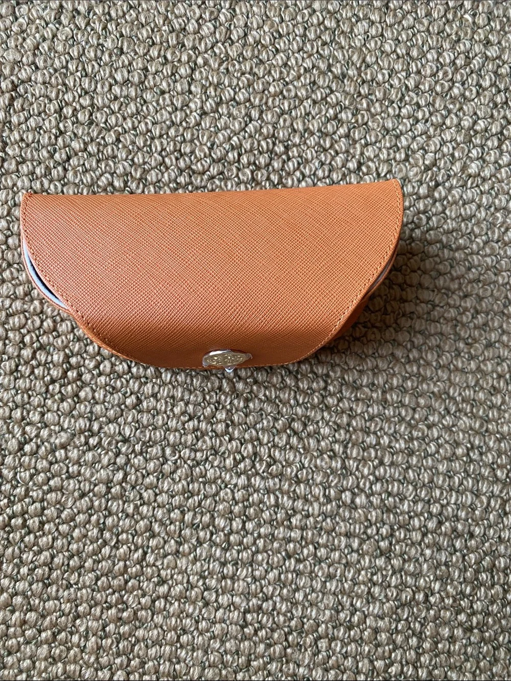 Tory Burch Orange Saffiano Leather Sunglasses Clam Shell Case